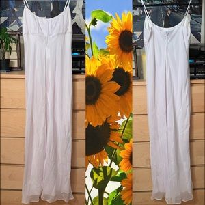 Flowing and Elegant White Full-Length Dress